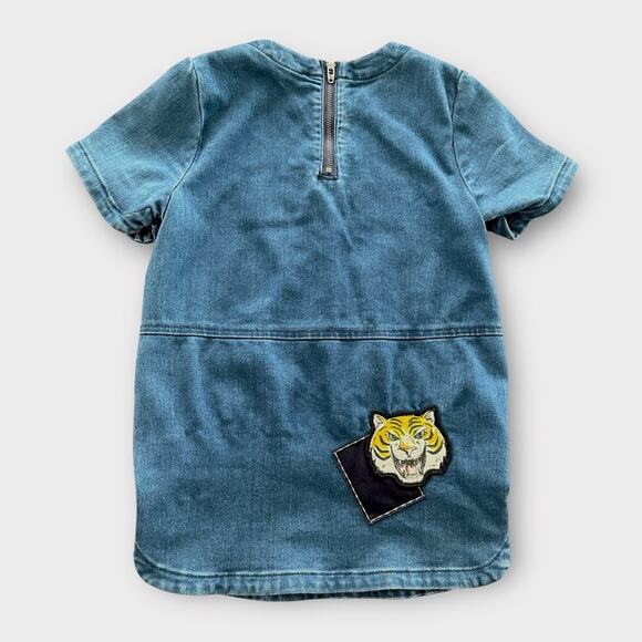 Stella McCartney Girls Denim Dress 4y w/ Fun Emoji Patches Designer - Picture 2 of 6